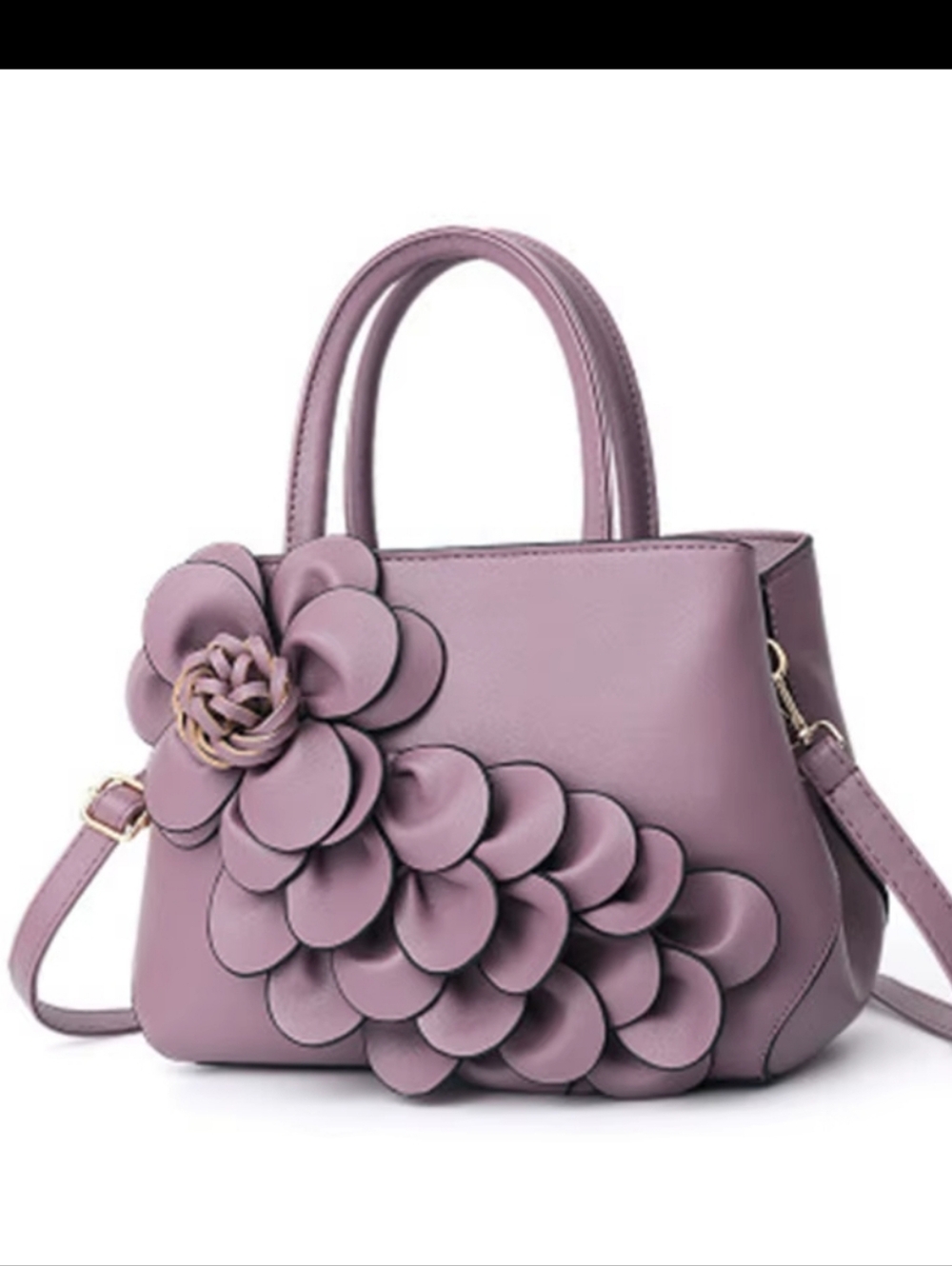 🆕️👜 DUSTY PURPLE FLORAL CASCADING PETAL HANDBAG / PURSE👜 - Picture 11 of 14